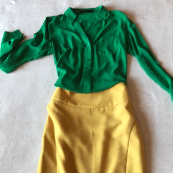 3/$15 NWOT The Limited green button down shirt - Picture 8 of 8